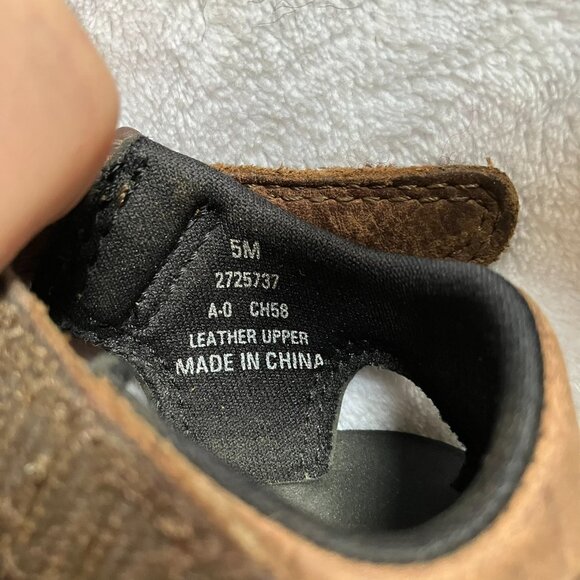 Stride Rite Infant Toddler Sandals 5M | Brown Leather Adjustable Strap Sandals - Picture 11 of 15